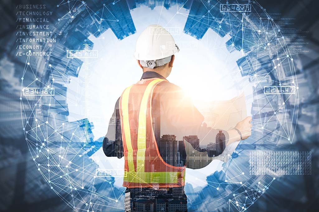 Man typing on a laptop displaying a padlock icon and digital back representing cyber security