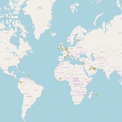 Map with pinned locations