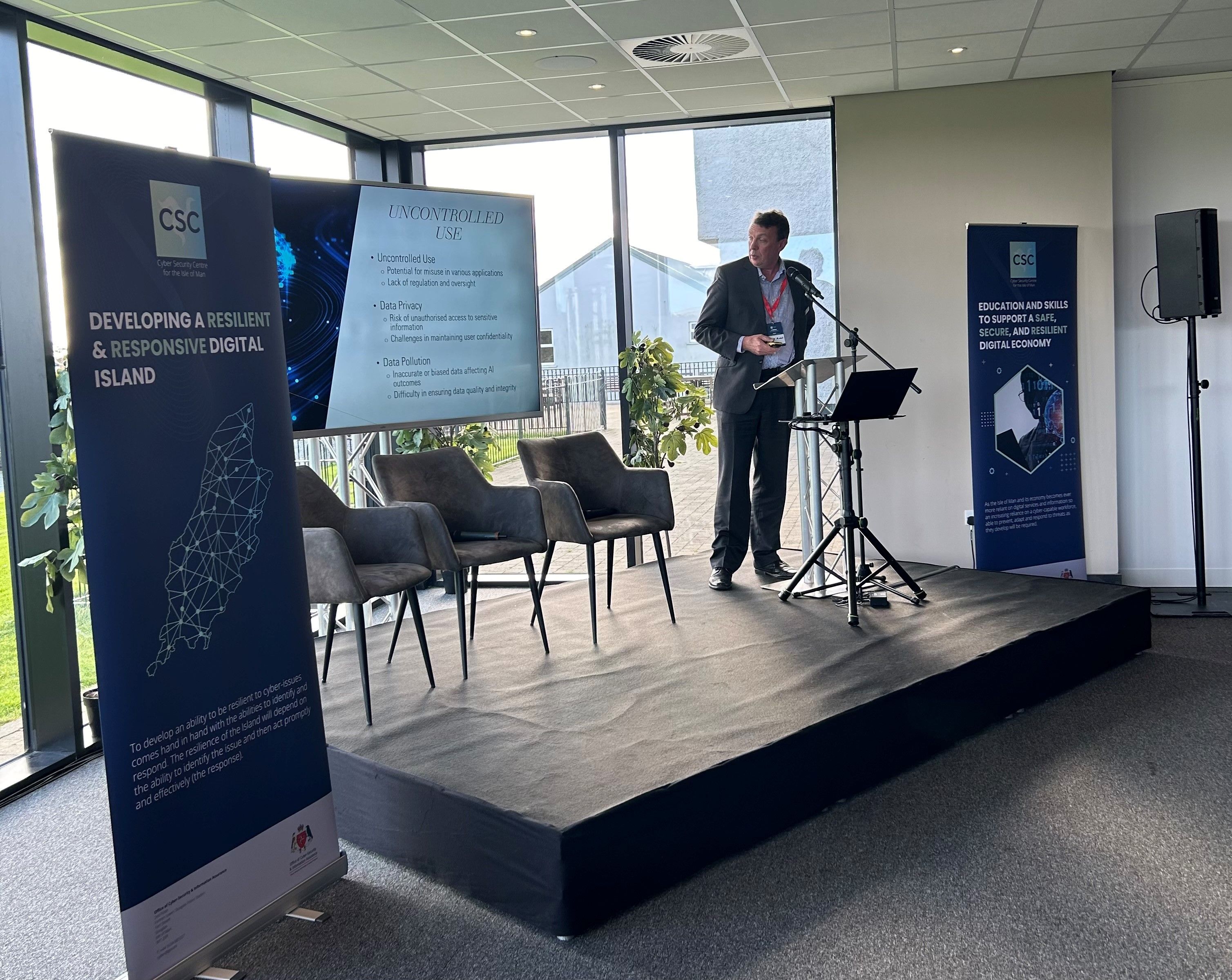 Jeff delivering a presentation at Cyberisle 2024