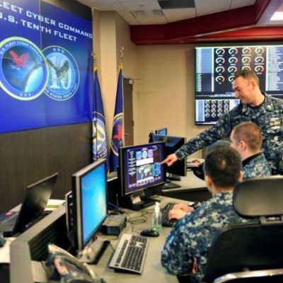 Soldiers looking at CND Radar Console