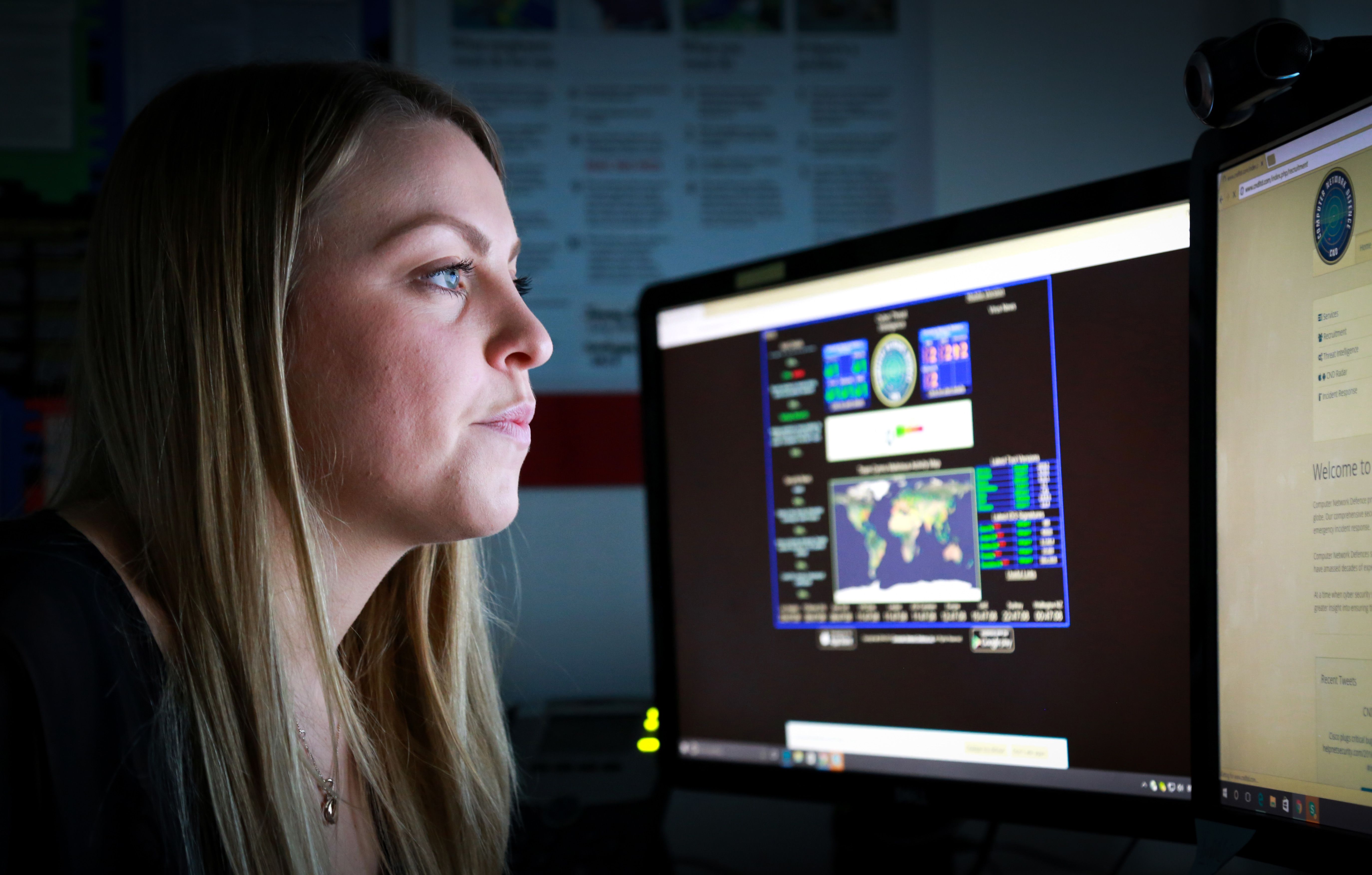 Woman looking at screen
